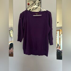 Dalia Purple Sweater with Button Sleeves